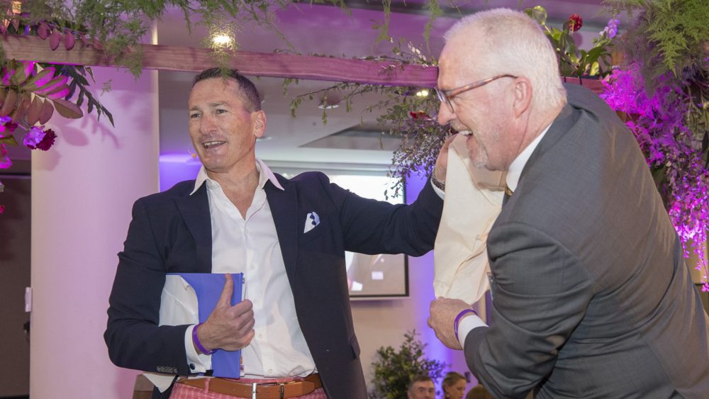 Travis Schultz and Mayor Mark Jamieson